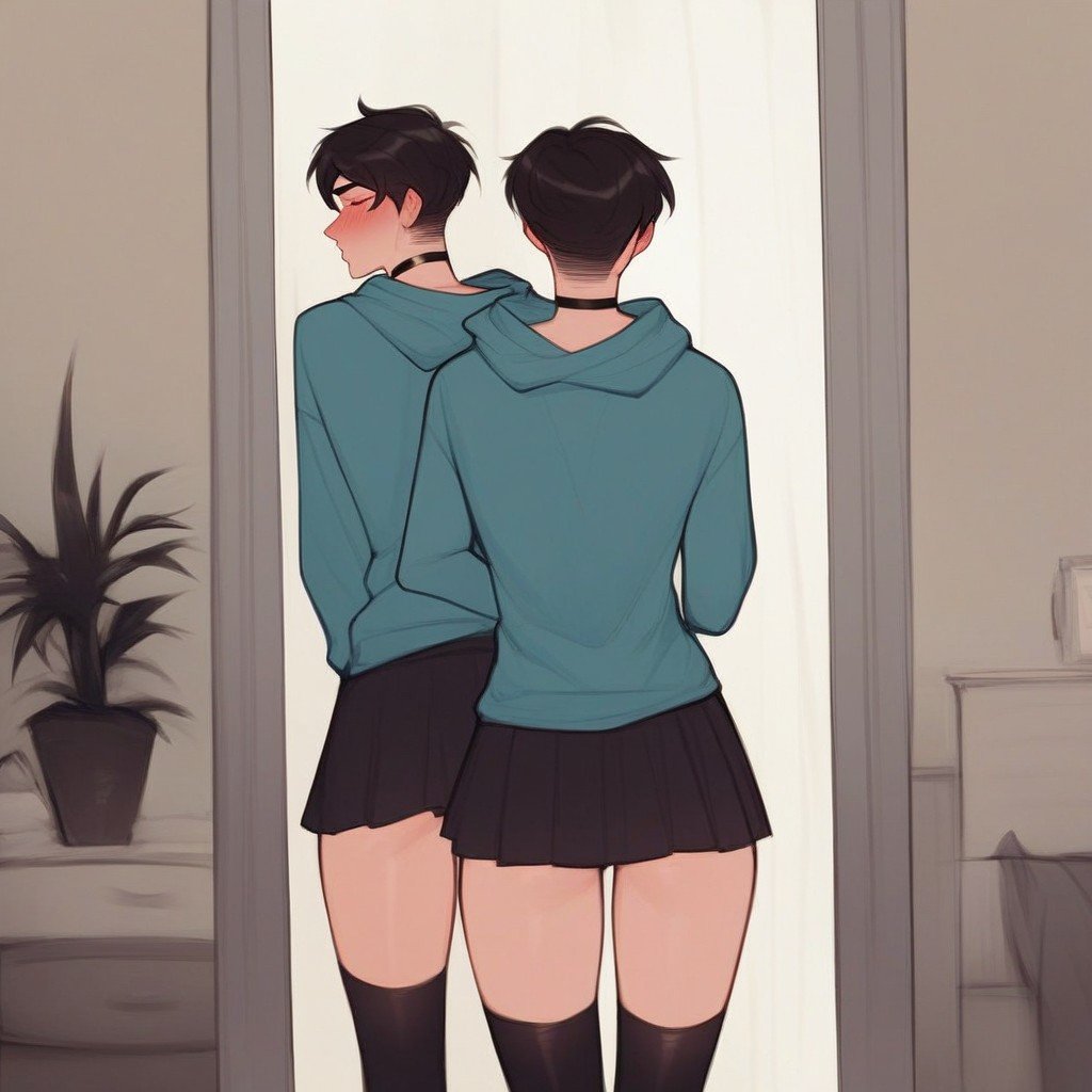 Фембой, Чулки Высокие, 18+ ИИ гей порно