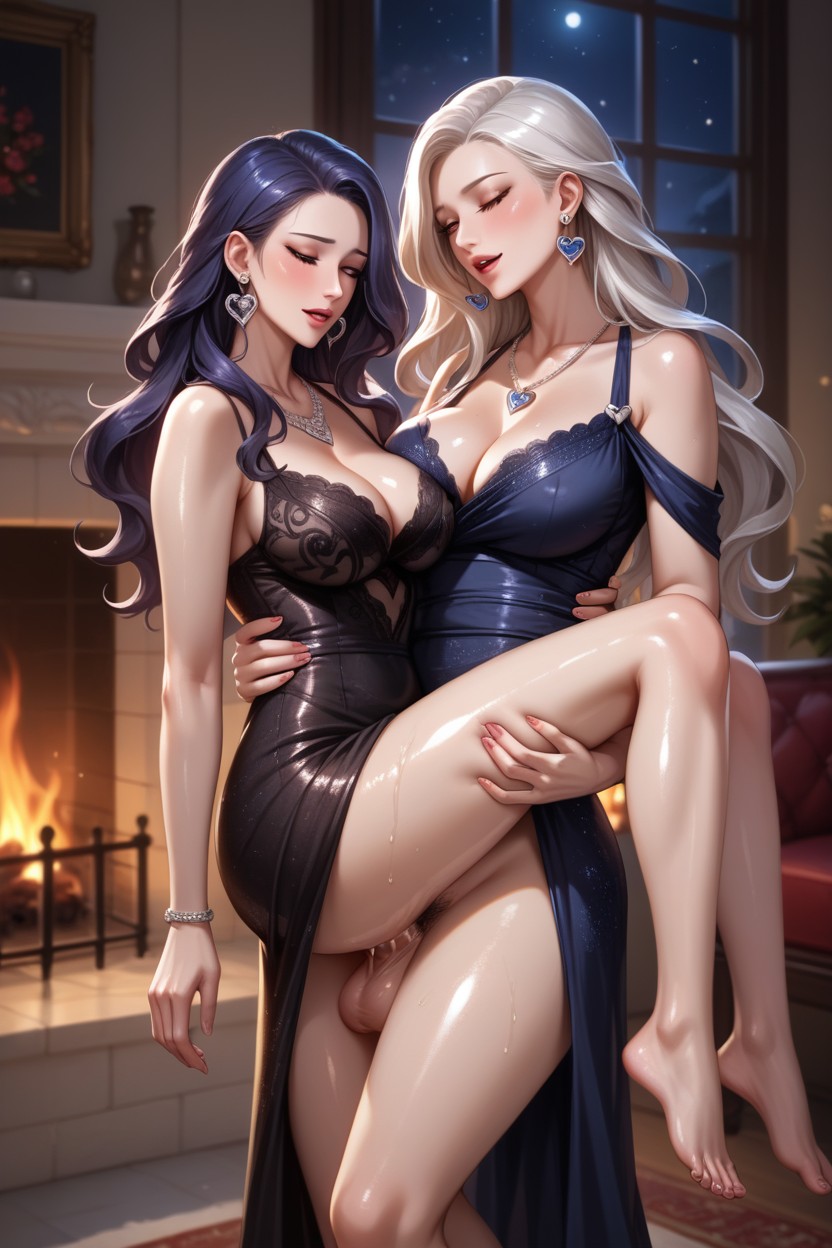 Silk Dress Futa, Skinny, Love Hearts Hentai AI Porn
