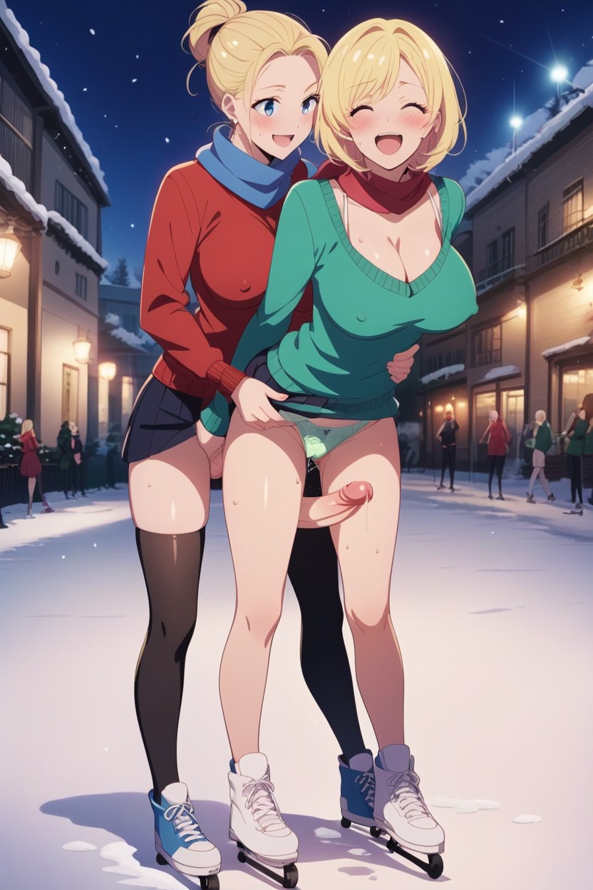 Dripping Pussy, Laughing, Red Sweater Hentai AI Porn