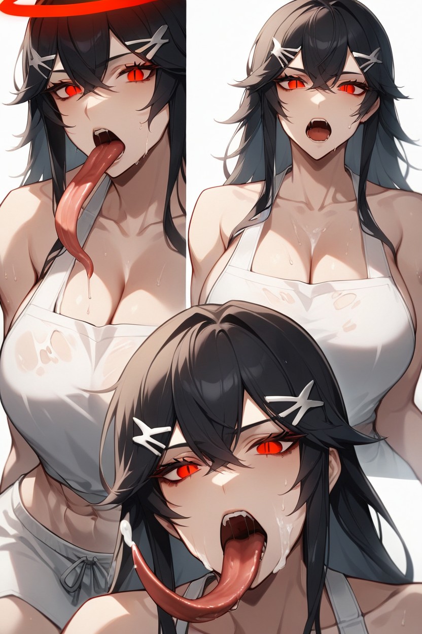 Rounded Ass, Long Tongue, Red Eyes Hentai AI Porn