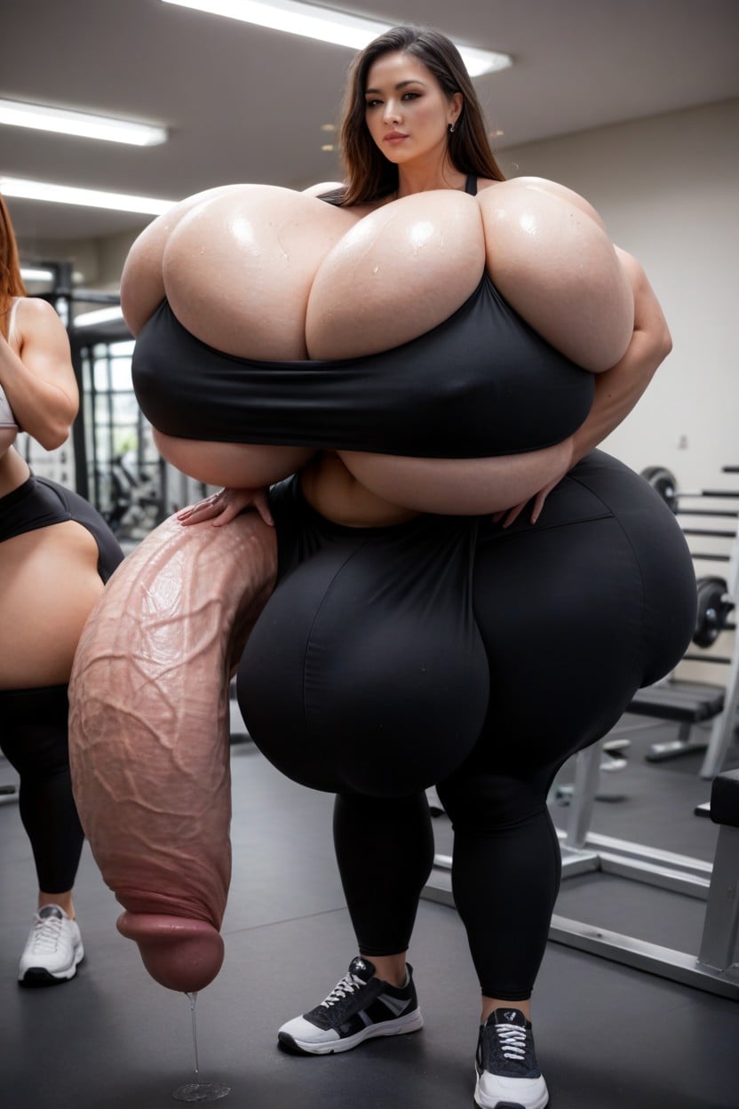 2 People, Hyper Gigantic Ass, Hyper Gigantic Penis Shemale AI Porn