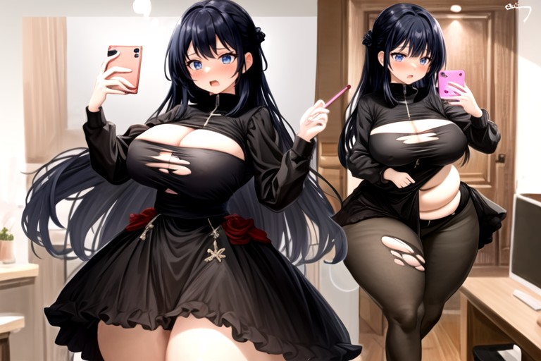 Breast Expansion, Selfie, Extremely Extra Voluptuous Hentai AI Porn
