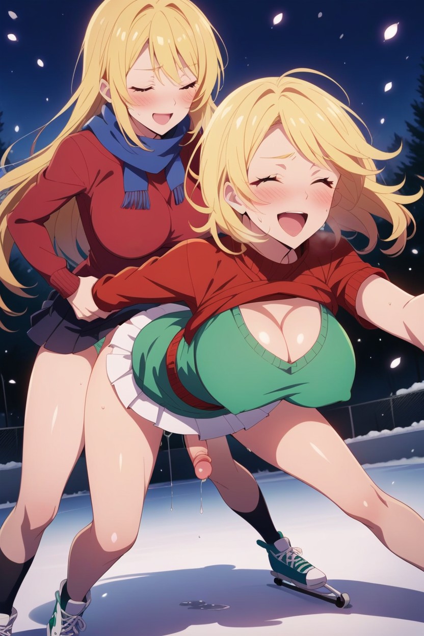 Futanari, Silly, Blonde Hair Hentai AI Porn