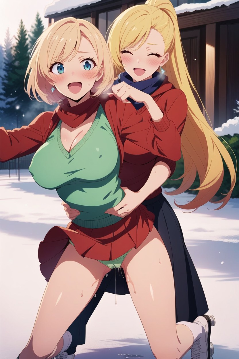 Laughing, Erect Nipples Under Clothes, Futa Hentai AI Porn