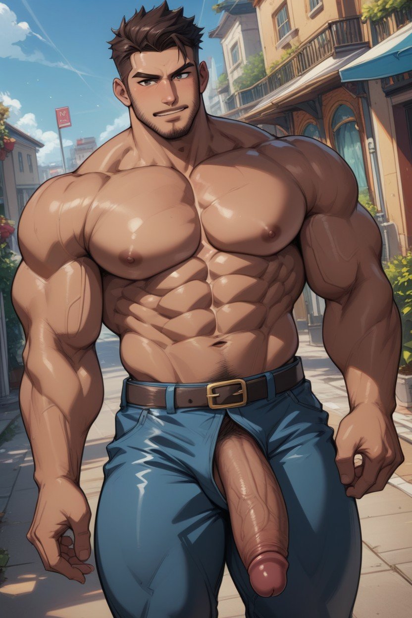 Sexy Handsome Muscular Daddy With Big Cock AI Gay Porn