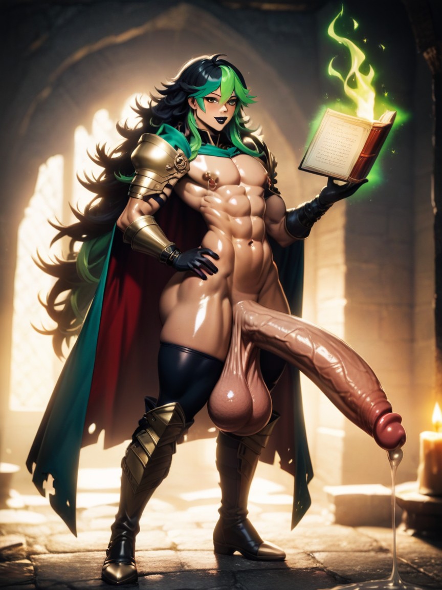 Curly, Dark Dungeon, Feminine Face AI Gay Porn