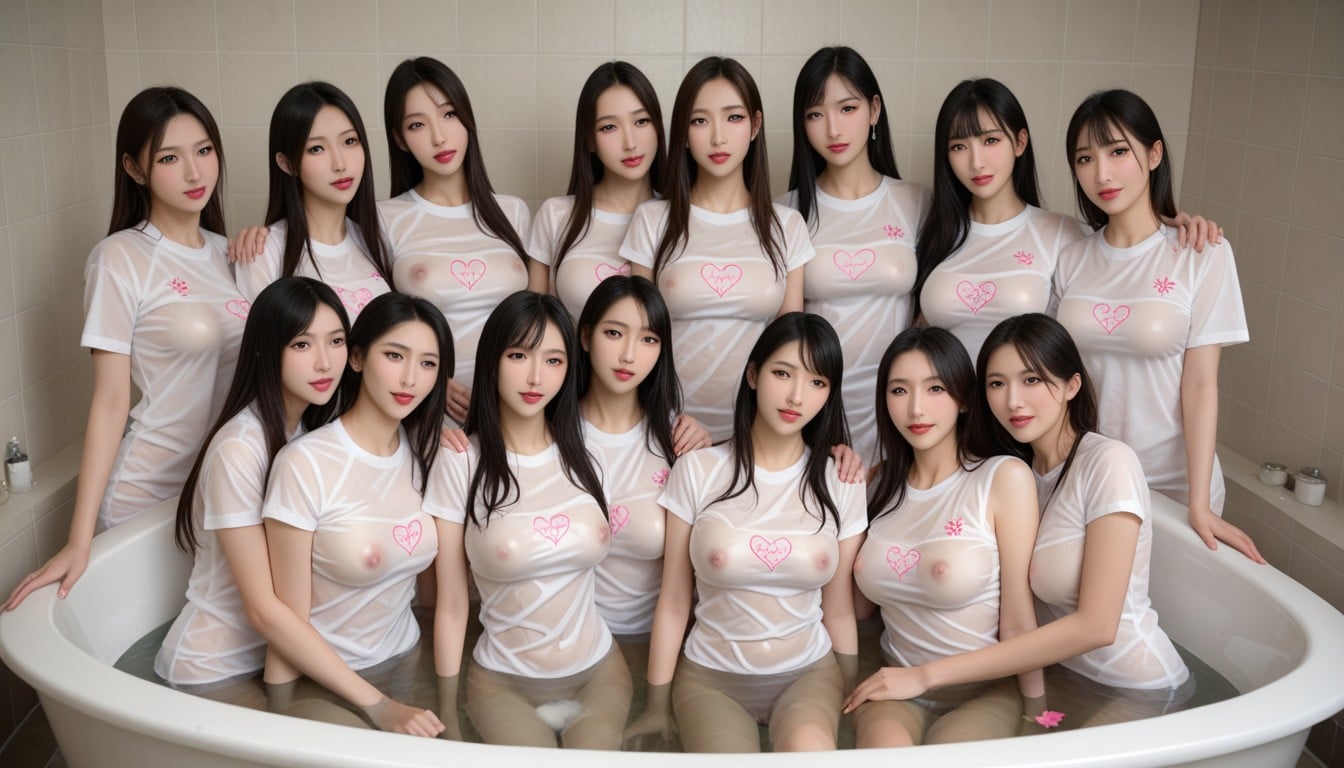 Harem, Yeux Roses, Cumshoot Porno IA Asiatique