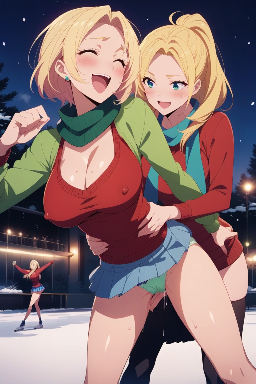 Upskirt, Holding Waist, Futa Hentai AI Porn