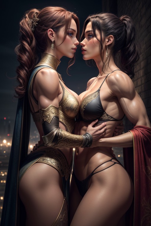 Abs, Thick Body, Red Hair AI Porn