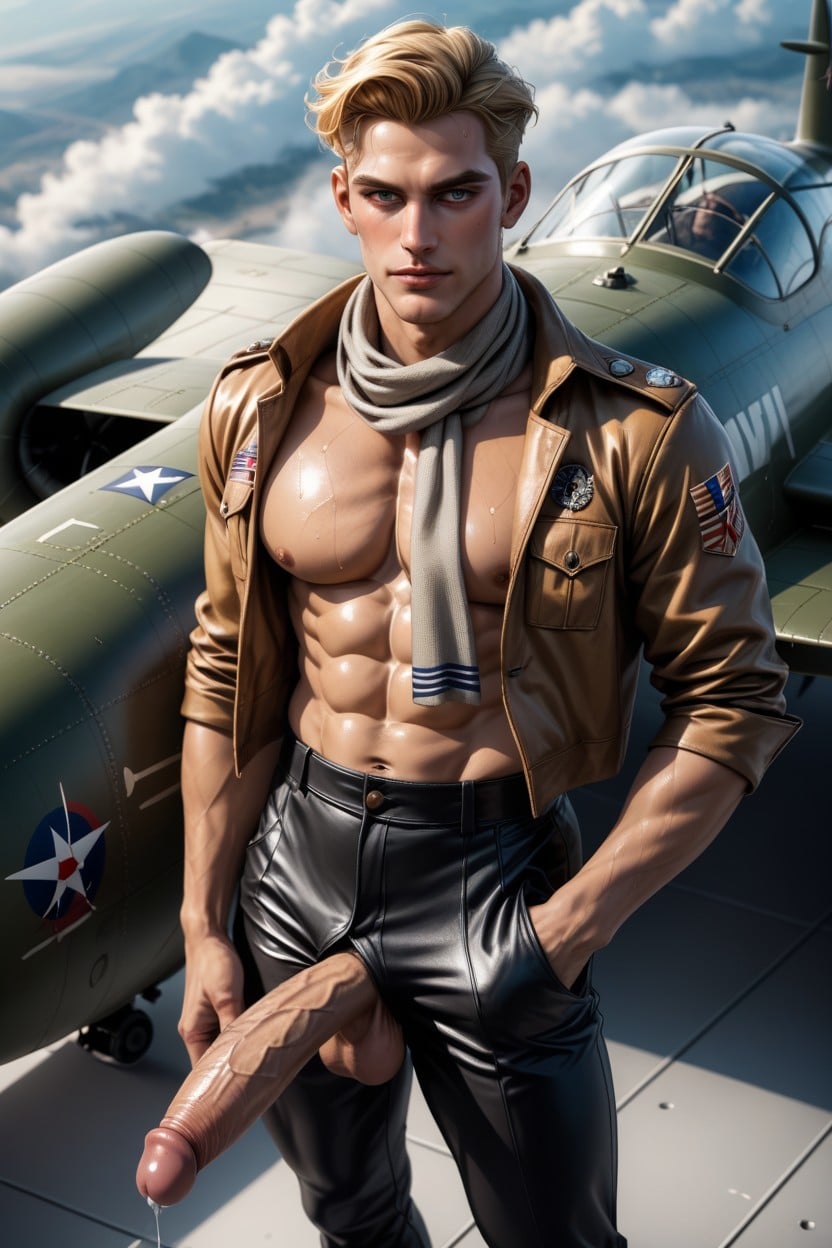 Neat S Style Combed Hair, Ribcage, Tight Open Leather Pants AI Gay Porn