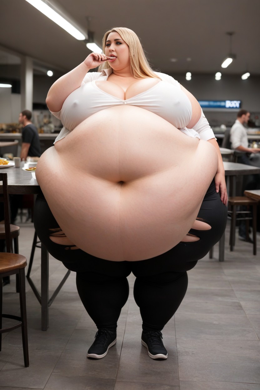 Ripped Clothes , Giant Massive Hyper Belly, Funnel Feed AI Porn