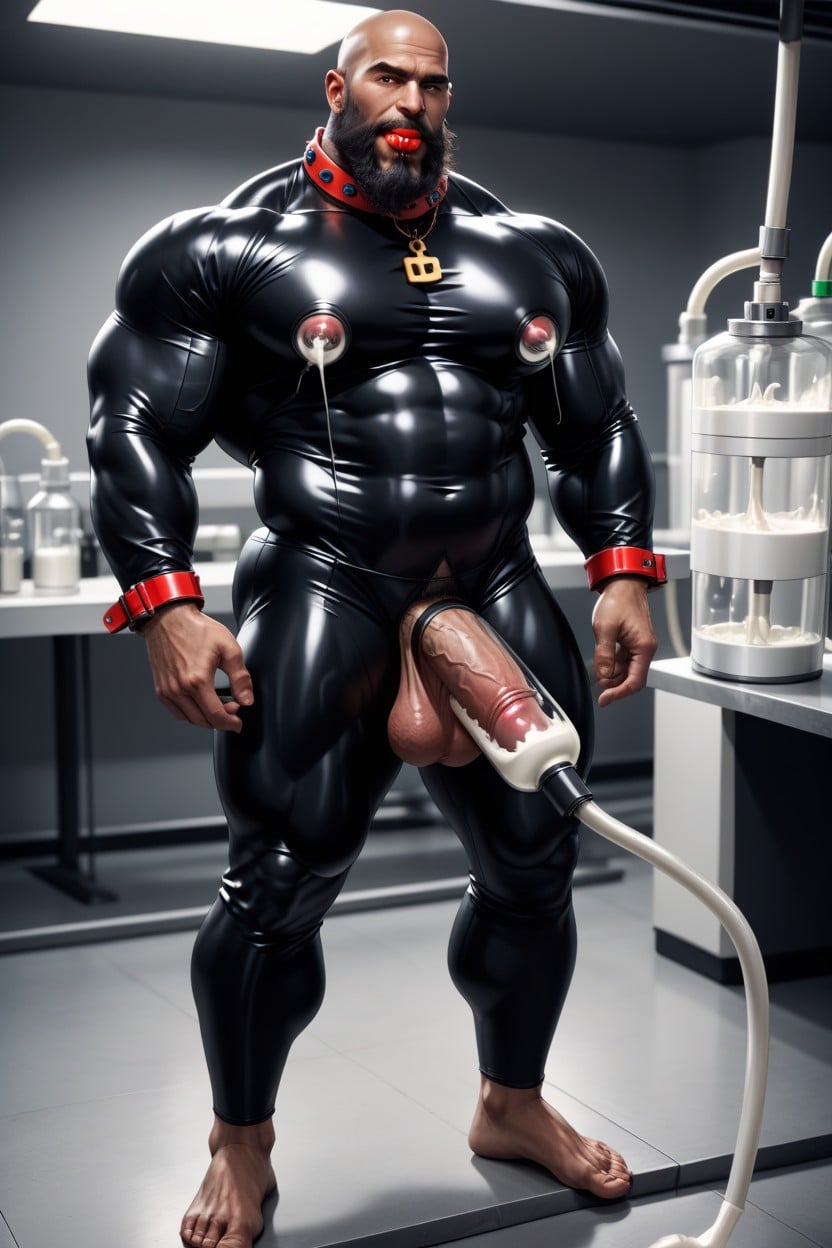 In A Laboratory, African Man Holds His Hand On A White Mans Head, From Extazy AI Gay Porn
