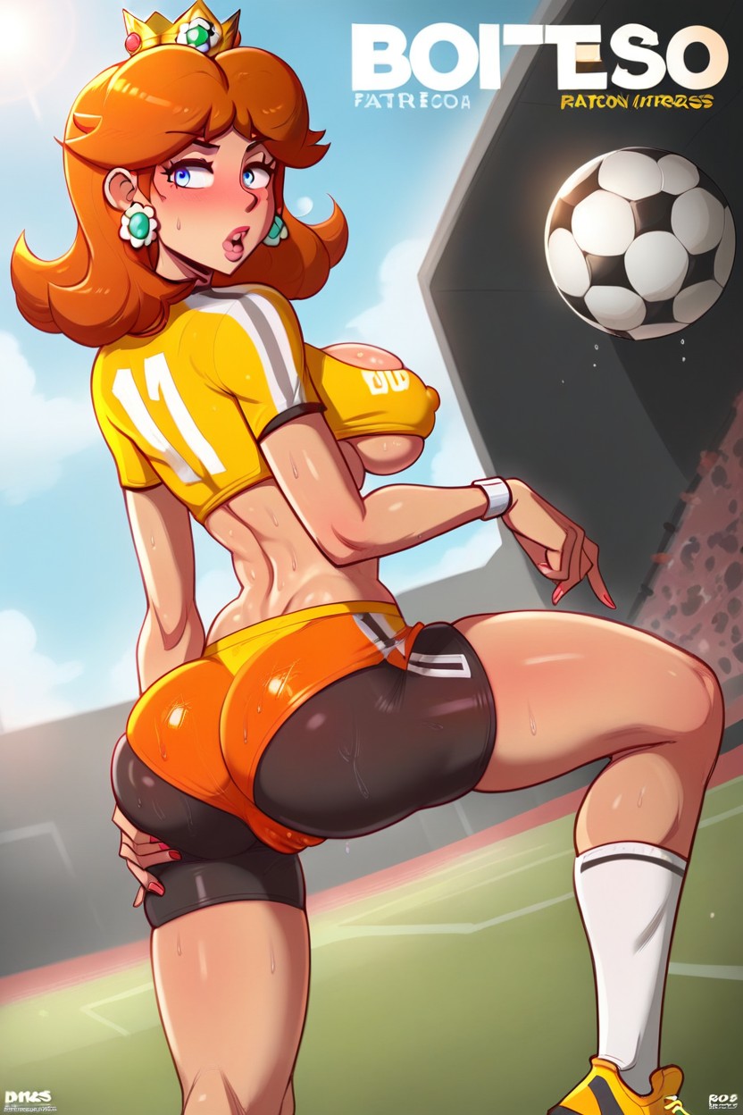 Voluptuous Figure, Thick Thighs, Ginger Hair Hentai AI Porn