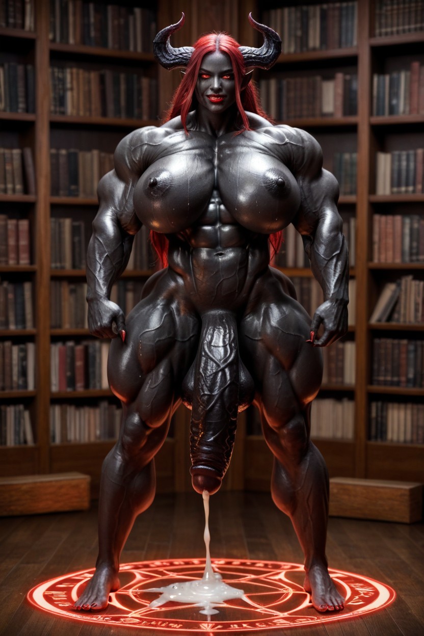 Muscular, Vagina, Red Eyes Shemale AI Porn