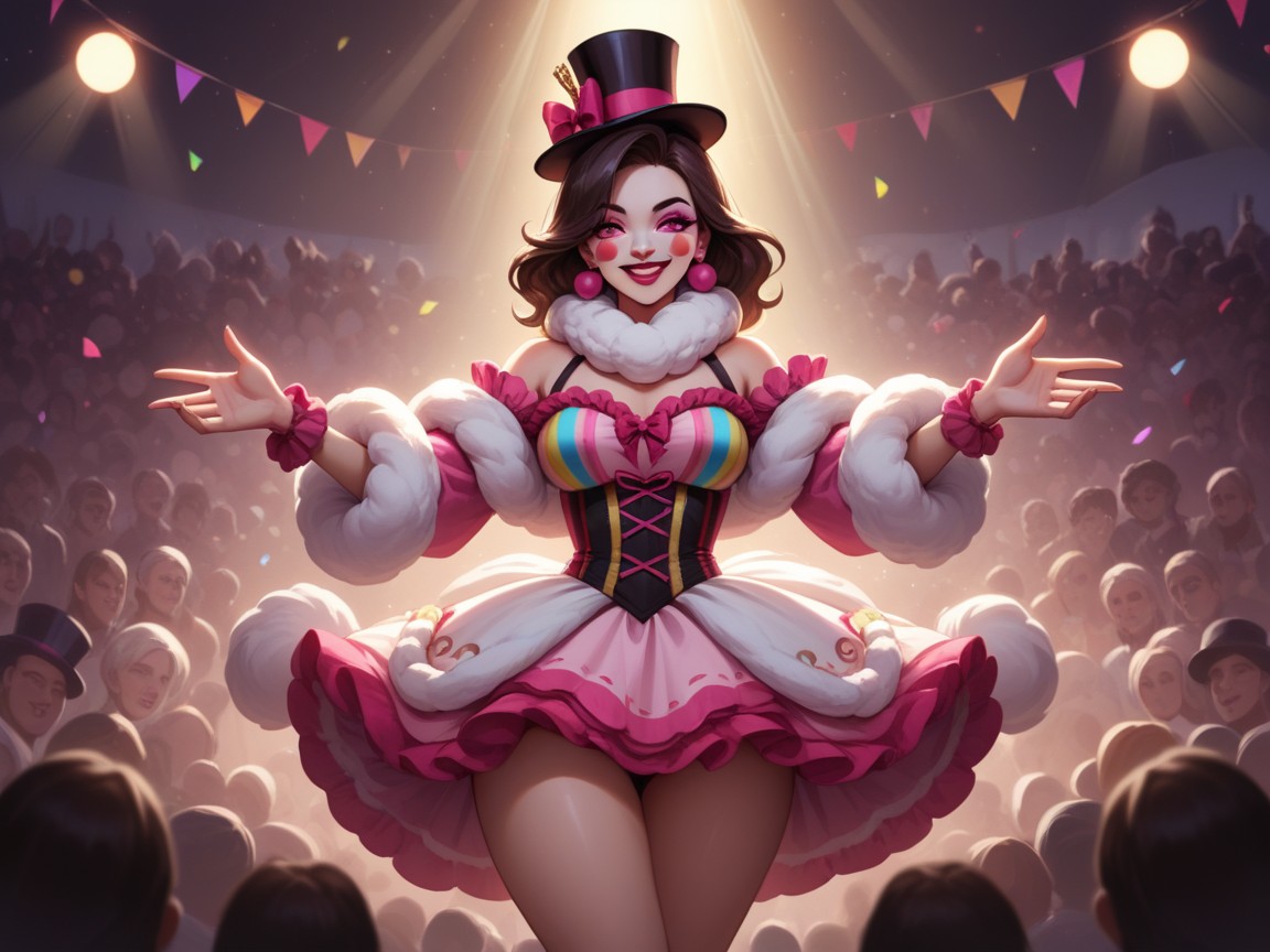 Crowd In Background, Carnival Suit, Smug Hentai AI Porn