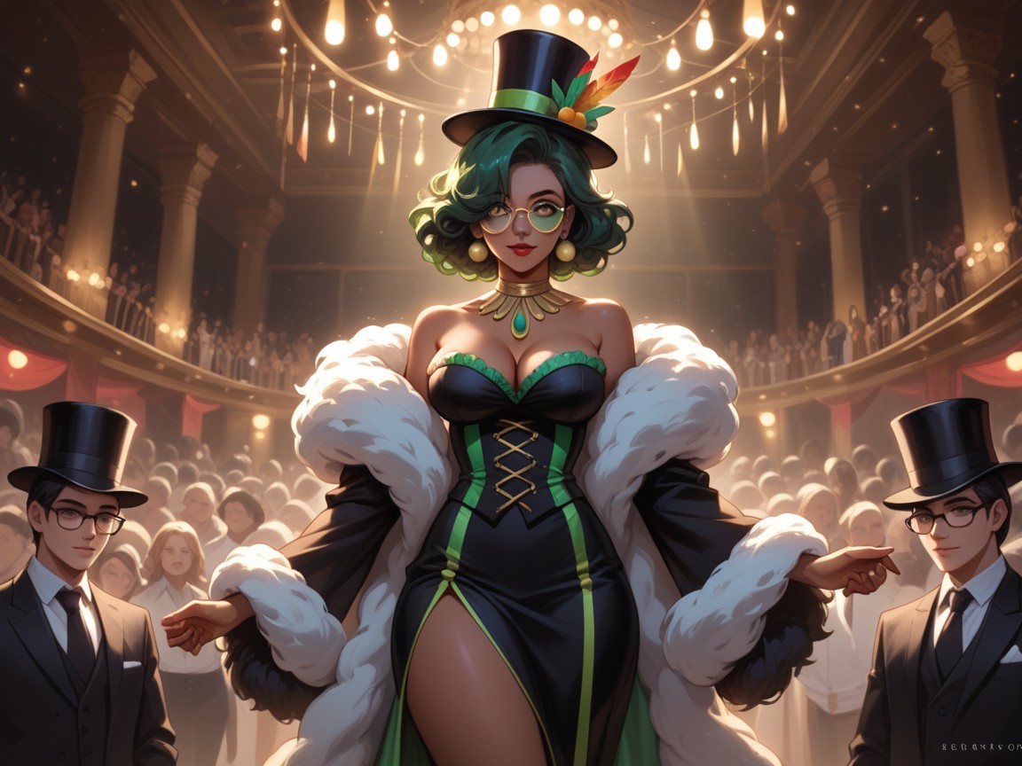 Noir Lighting, Tir En Buste, Yeux Verts Porno IA Hentai