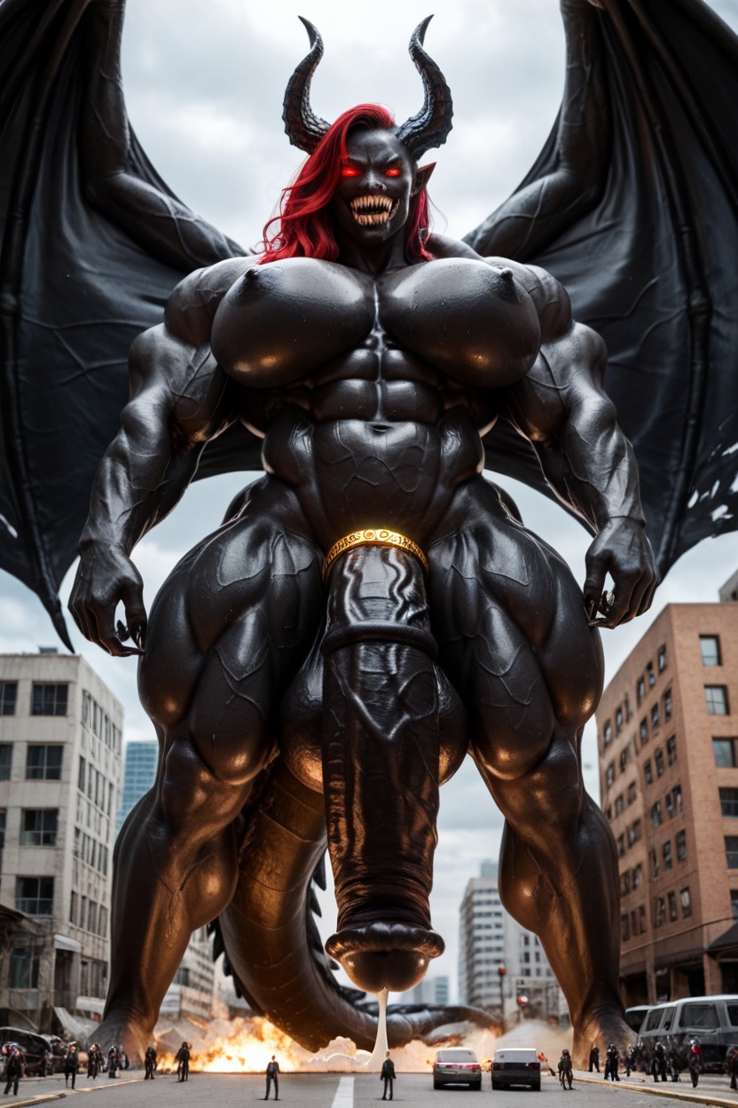 Massive Muscle Delts, Abs, Same Height As Skyscrapers Shemale AI Porn