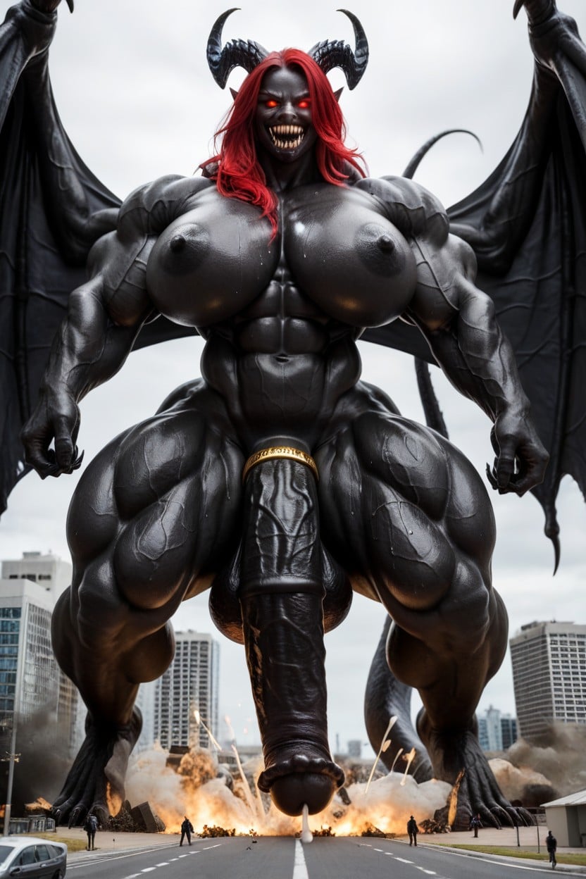 Hyper Black Equincock Growth, Nude, 18+ Shemale AI Porn