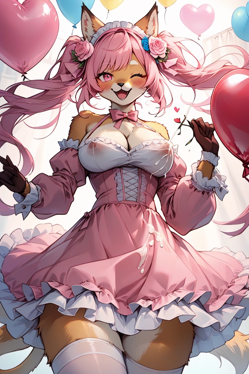 Dress, Breasts, Pink Dress Hentai AI Porn