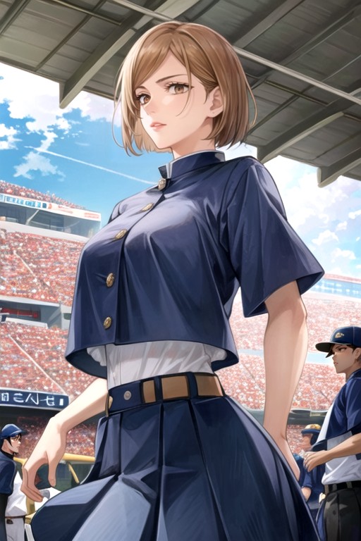 Dawn, Baseball Stadium, Kugisaki Nobara (jujutsu Kaisen) AI Gay Porn