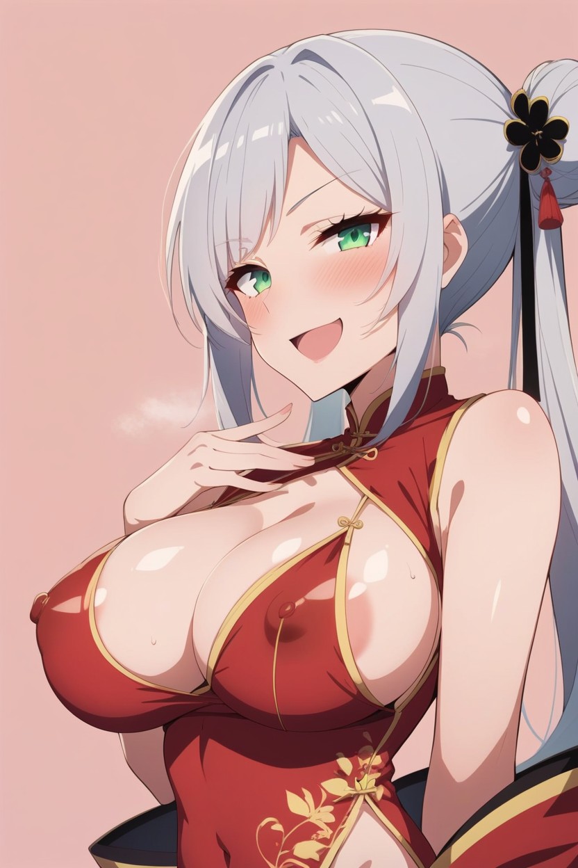 Open Mouth, Huge Tits, Bust Shot Hentai AI Porn