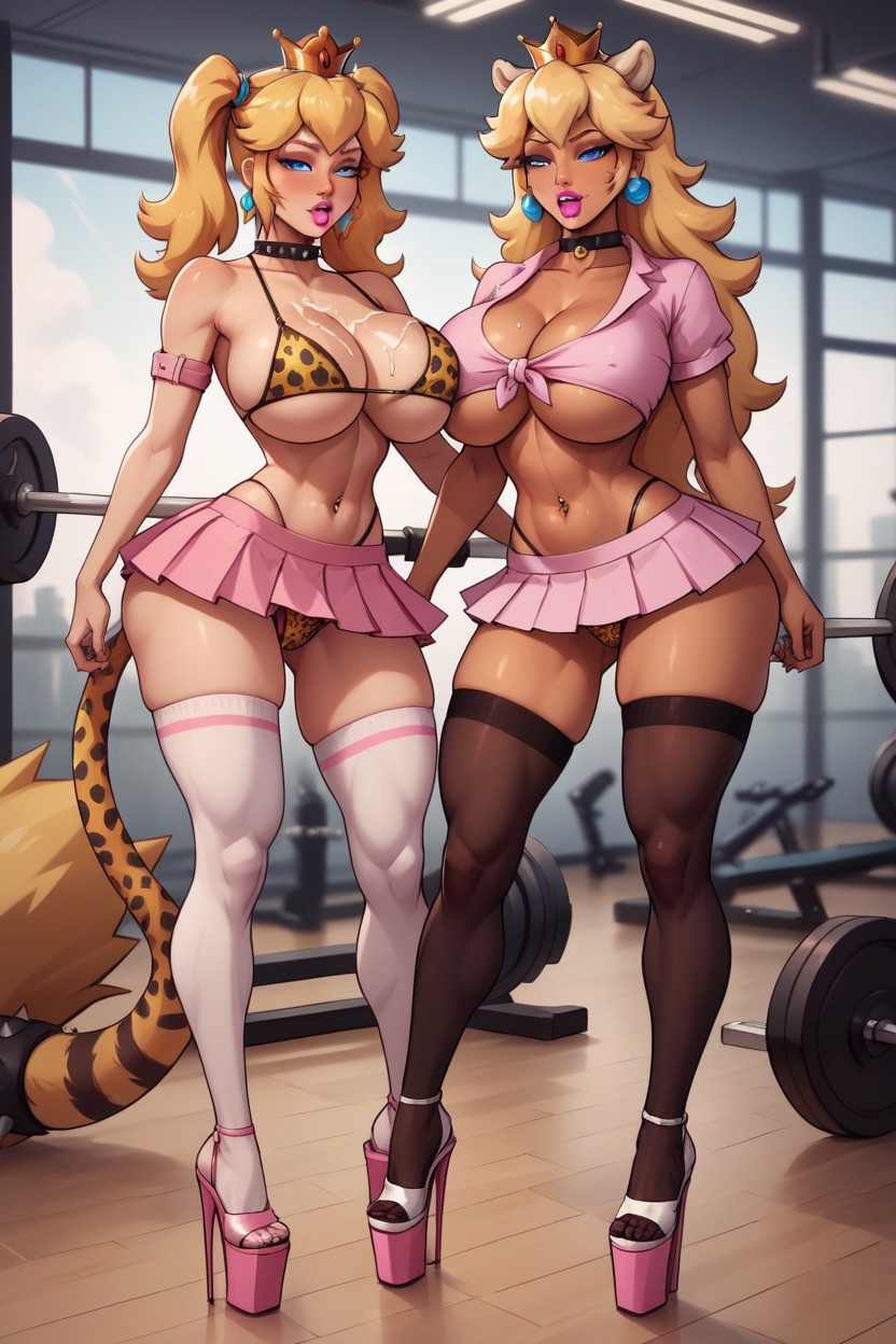 Cheetah Print Bra, Blonde Hair, Seductive Look Hentai AI Porn