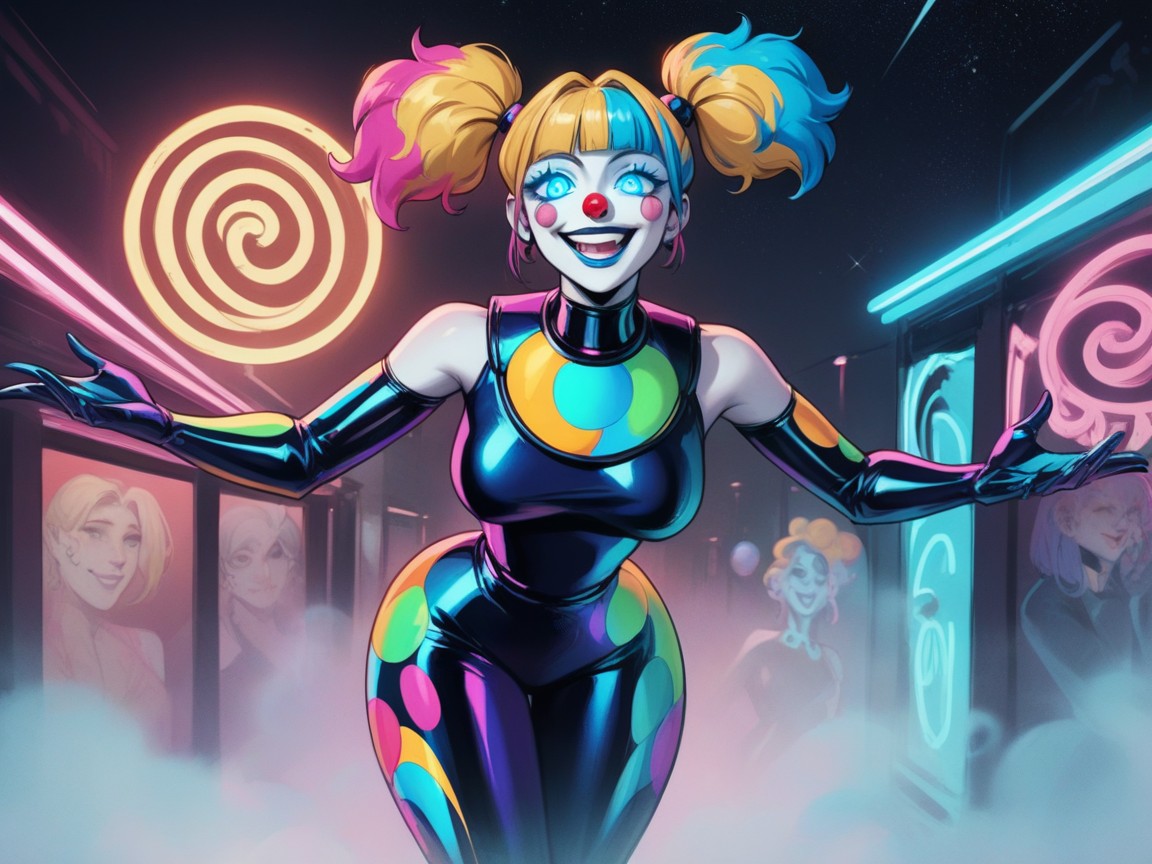 Neon Lighting, Glowing Eyes, Blue Lipstick AI Porn