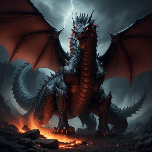 On Dragon, Vicious Dragon, Fork Lighlarge Dragon AI Porn