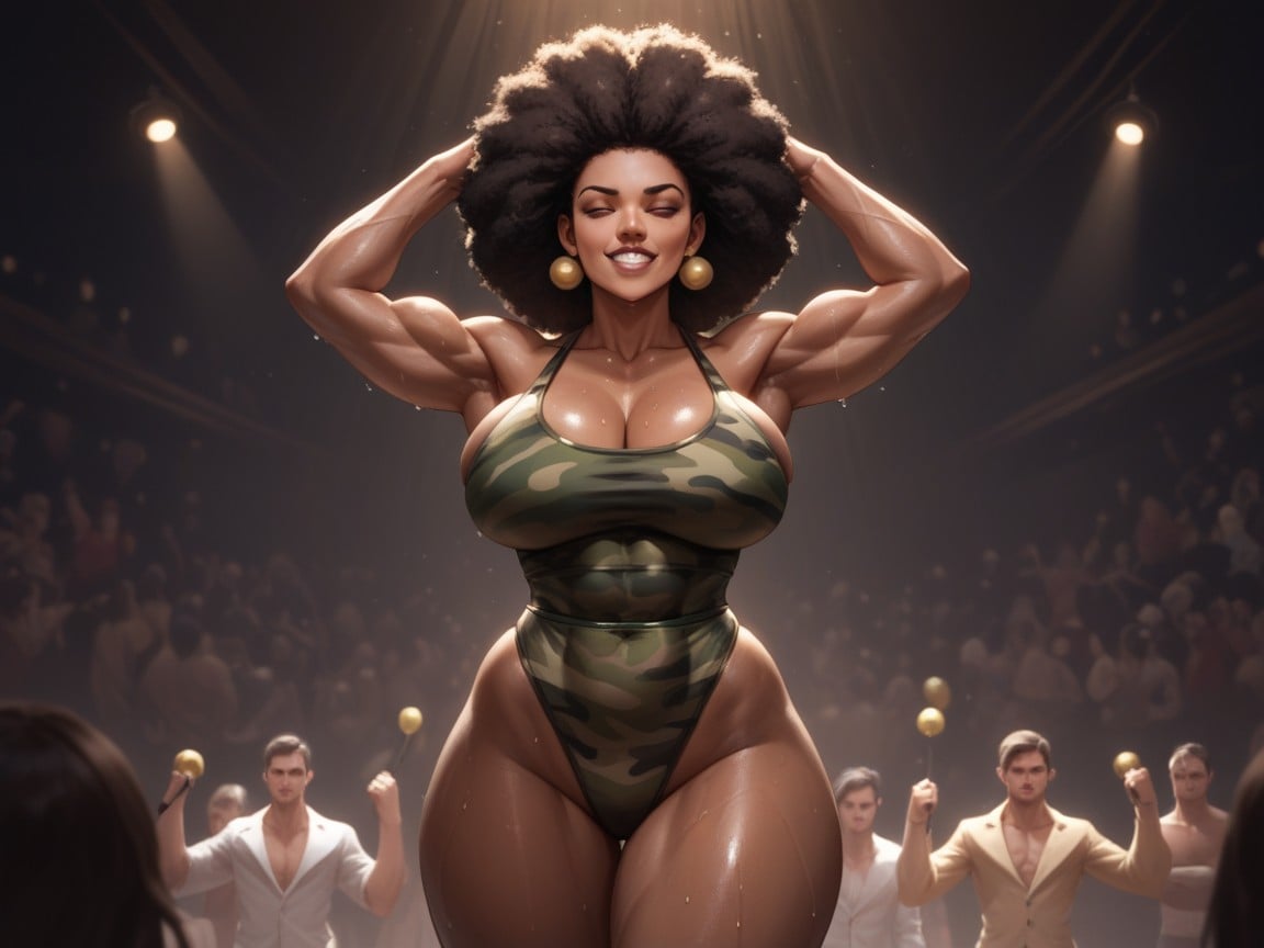 Strong Arms, Focus On Woman, Long Breast Width Hentai AI Porn