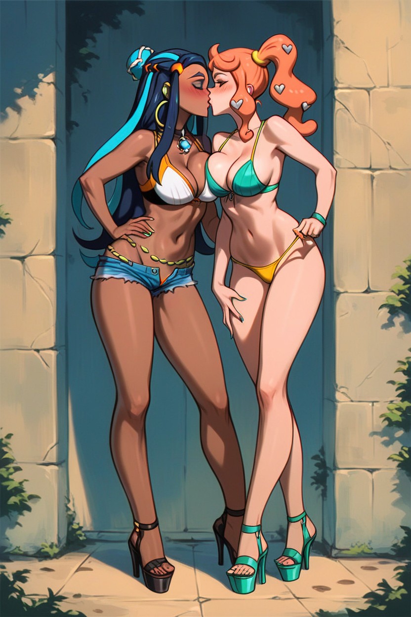 Hearts, Makeout, Cleavage Hentai AI Porn