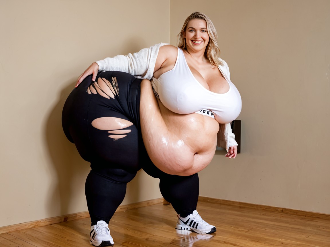 Yoga Pants, Hyper Fat Hips, Ssbbw AI Porn