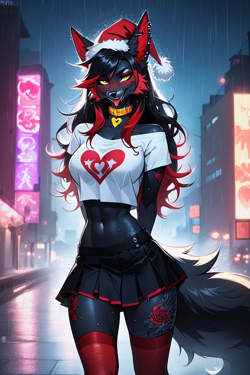 Goth, Model, Choker Furry AI Porn