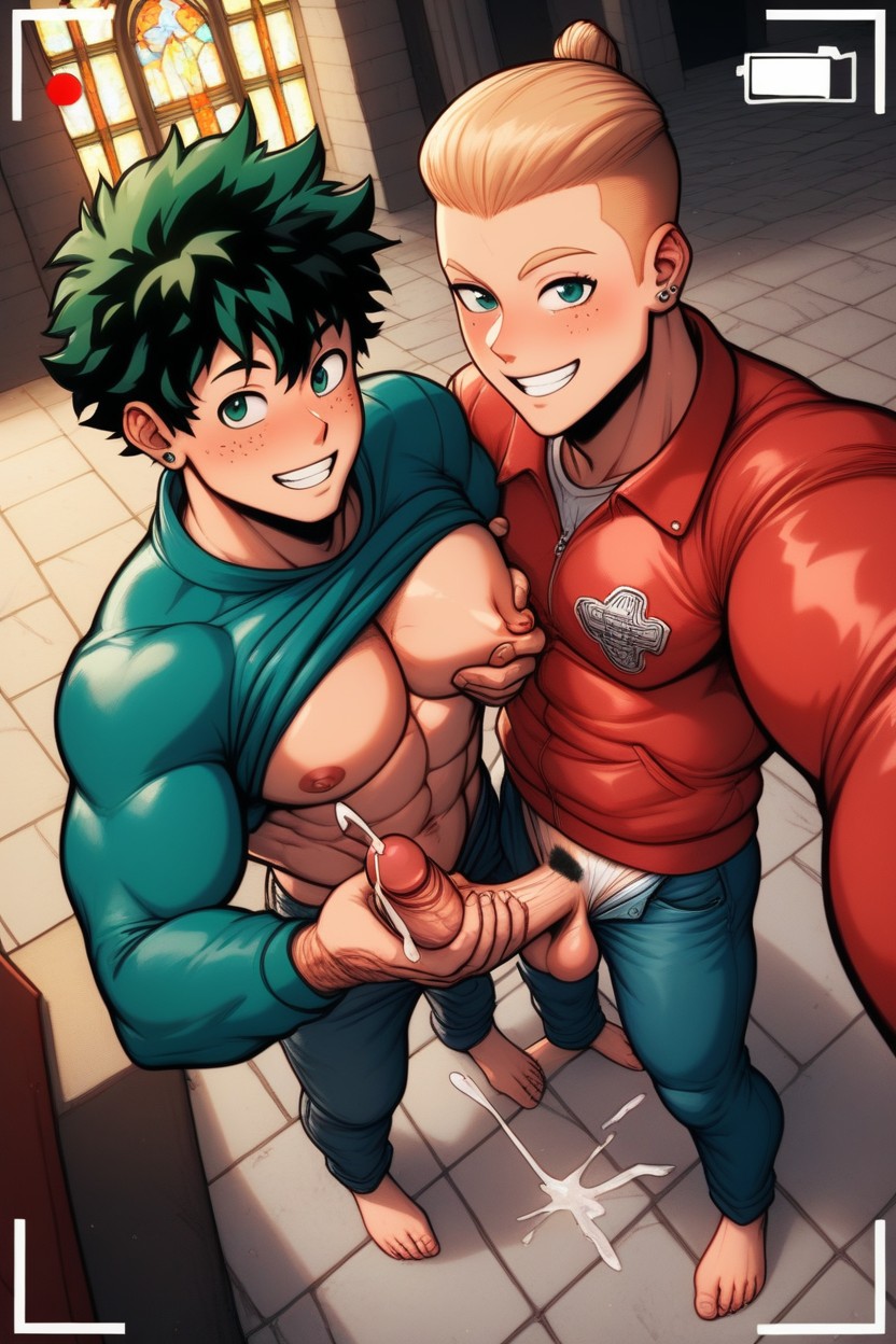 Standing, Open Smile, Ear Piercing AI Gay Porn