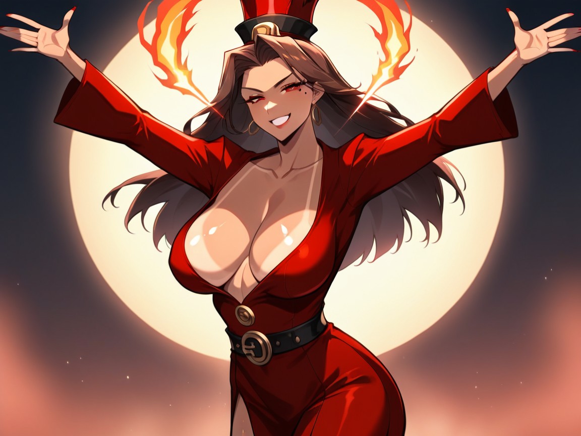 Red Magician Robe, Bathrobe, Latina Hentai AI Porn