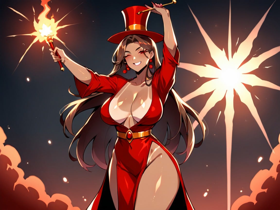 Pelo Rojo, Wide Chest, Red Magician Robe Hentai IA
