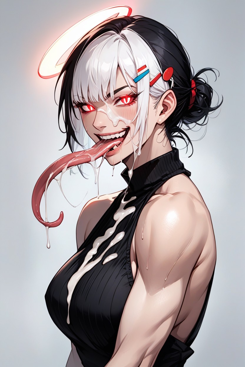 Smirk, Bukakke, Bangs Hentai AI Porn