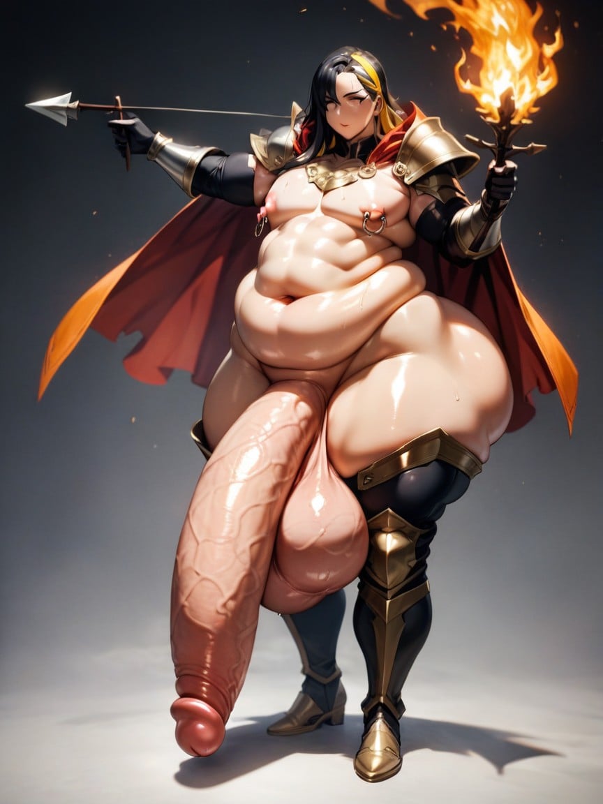 Hyper Penis Longer Than Body, Puffy Nipples, 涂油的皮肤 AI同性恋黄片