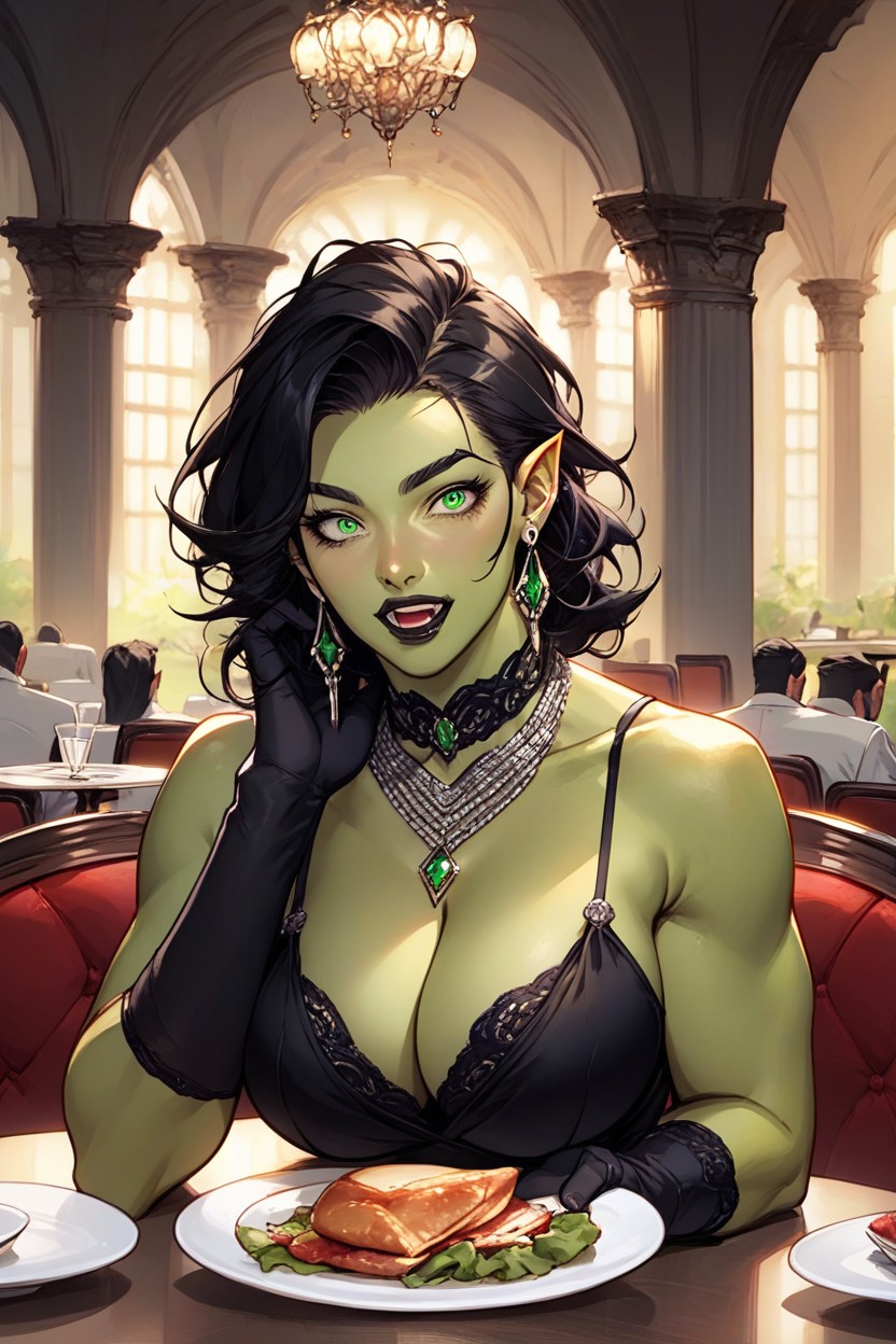 Orc, Medium Length Hair, Surprised Look Hentai AI Porn