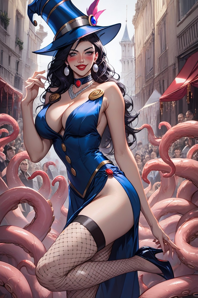 Choker, Top Hat In Hand, Elegant AI Porn