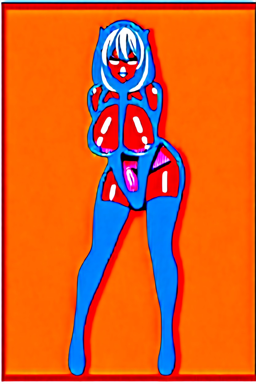 Symmetrycal Image, Knee High Dominatrix Boots, Hyper Large Nipples Shemale AI Porn