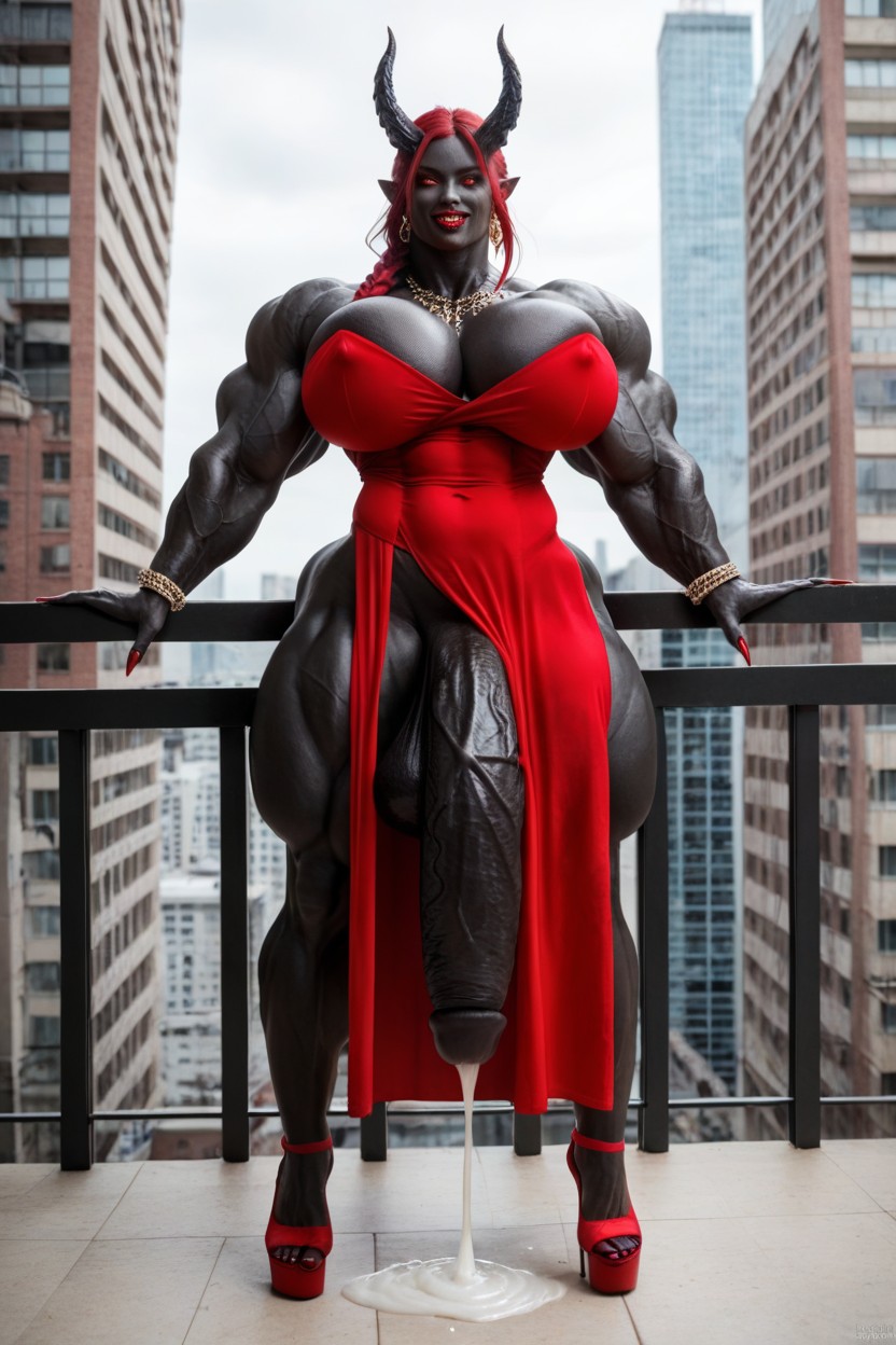 Giantess, Gigantic Muscle Delts, Drink Shemale AI Porn