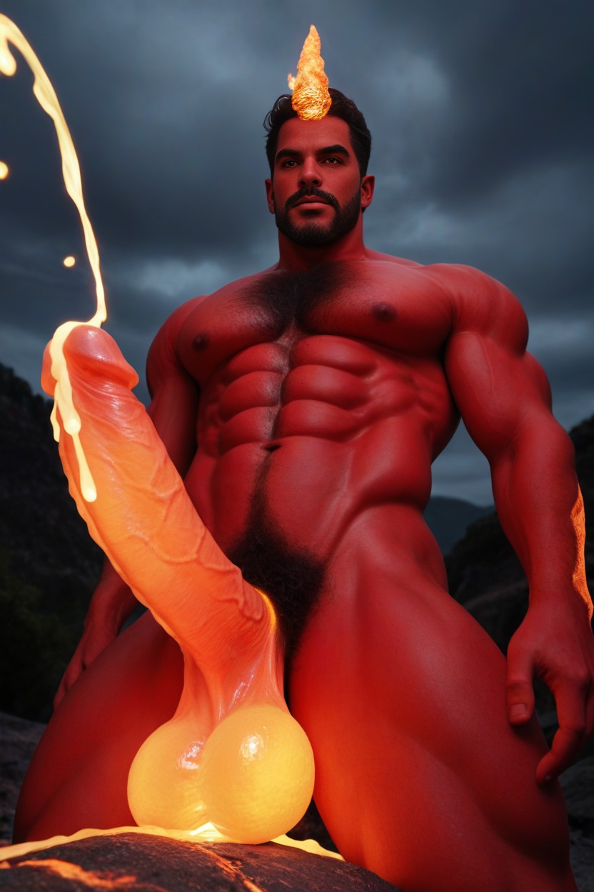 Glowing Cum, Hairy Chest, 紅色皮膚 AI同性戀黃片