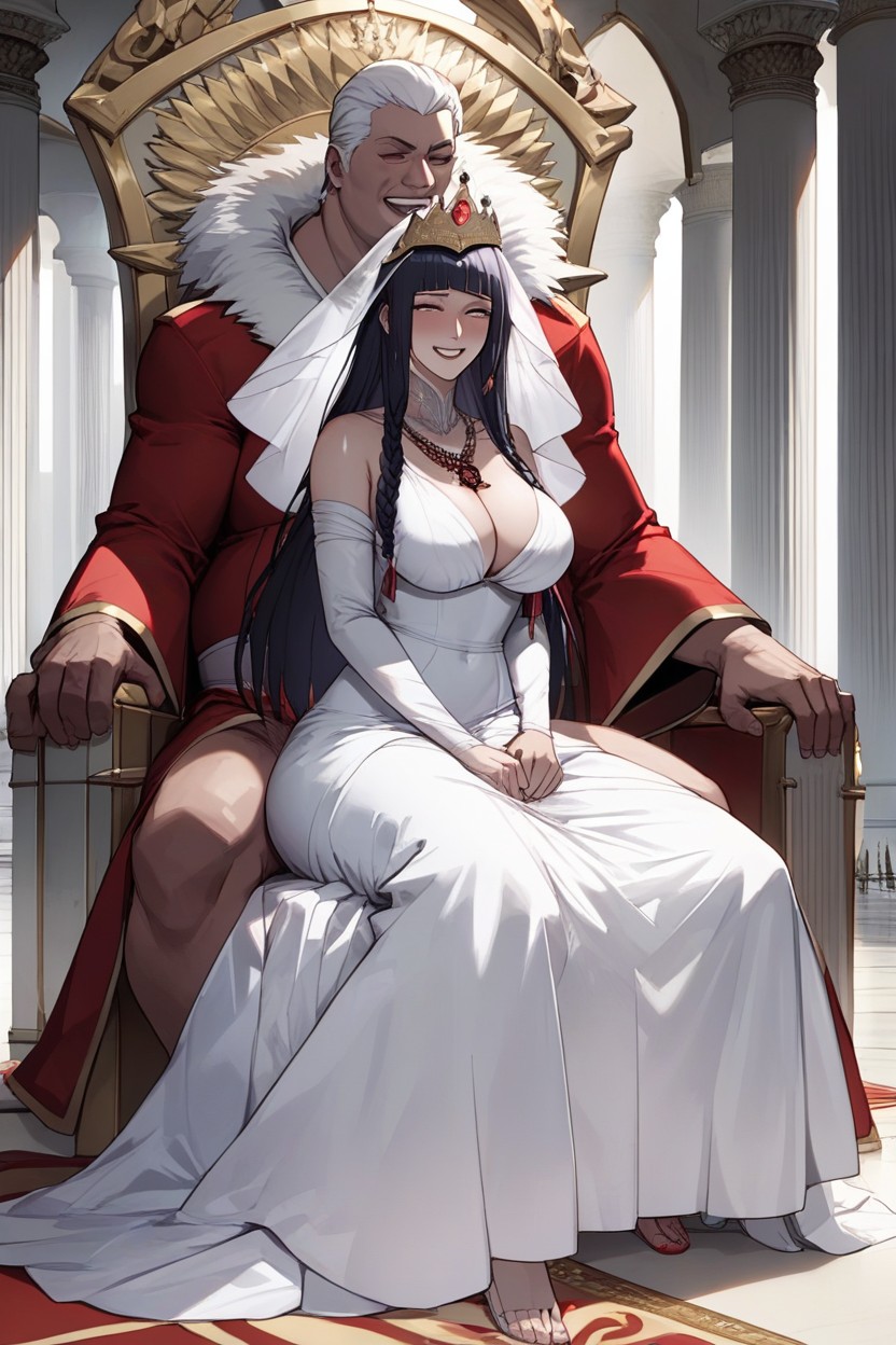 Multiple Underskirts, Floor Length Hemline, Hyuuga Hinata Wearing A Empress Hentai AI Porn