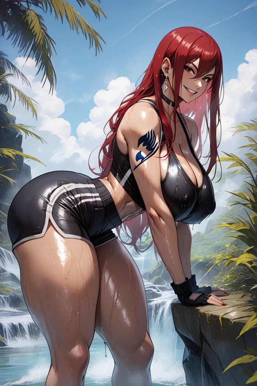 Cleavage, Wet Skin, Wasp Waist Hentai AI Porn