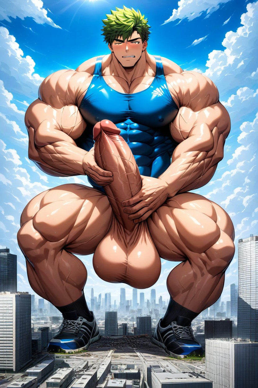 坐下雙腿分開, Hyper Macro, Giant Man AI同性戀黃片