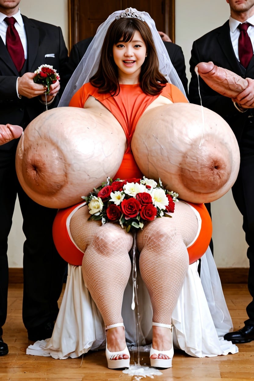 Breasts Crush Breasts, Disproportionately Huge Breasts, Hair With Bangs AI Porn