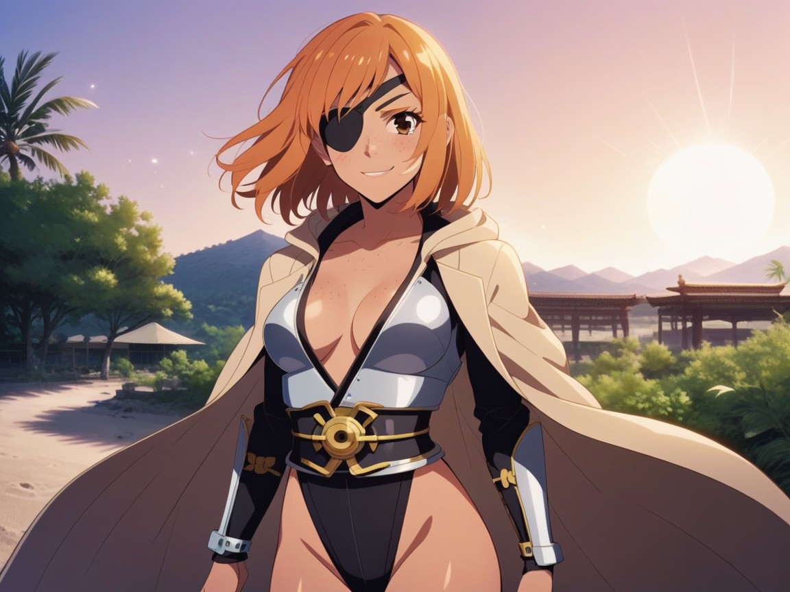 Nsfw, Asian Desert Background, Wearing Gold Western Samurai Clothes AI Porn