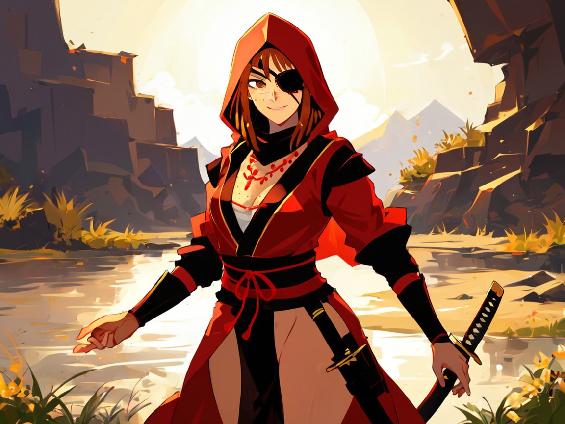 Sunny, Feudal Japan Background, Sunny Noon Sky Hentai AI Porn