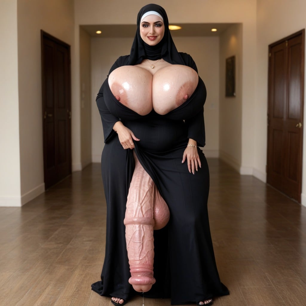 Massive Cock, Model, Form Fitting Clothes Shemale AI Porn