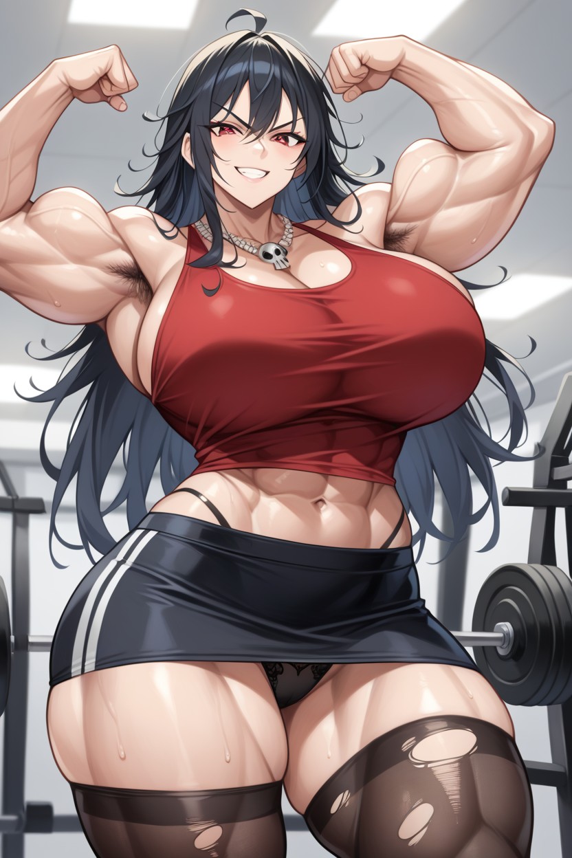 ノースリーブtシャツ, 巨大な胸, Ripped Huge Muscle AIポルノ